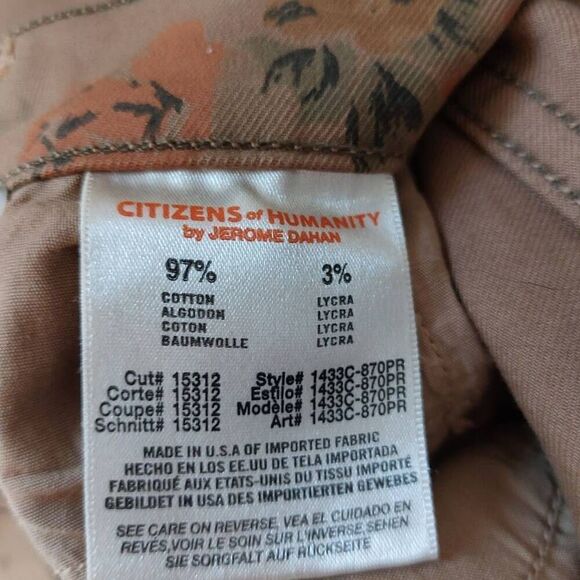 NWT Citizens of humanity Mandy Floral print jeans High Waist size 25 - Picture 11 of 12